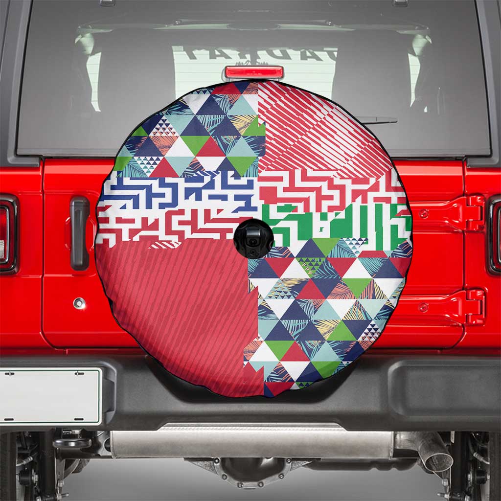 Hawaiian Floral Kakau Tropical Leaves-Sporty Style Spare Tire Cover LT03 - Polynesian Pride