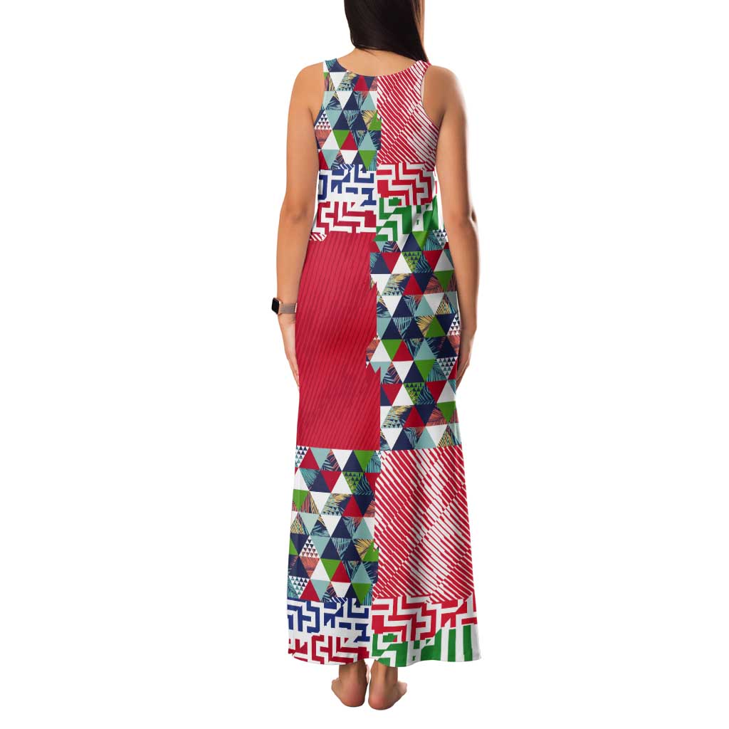 Hawaiian Floral Kakau Tropical Leaves-Sporty Style Tank Maxi Dress LT03 - Polynesian Pride