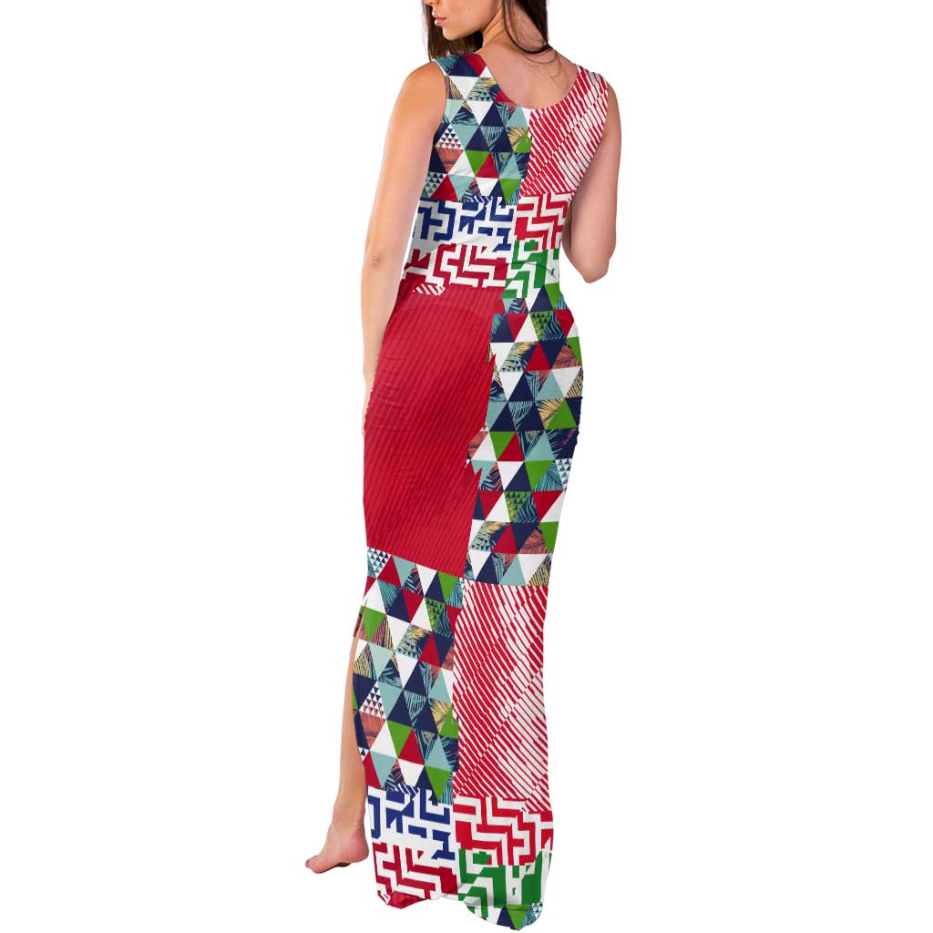 Hawaiian Floral Kakau Tropical Leaves-Sporty Style Tank Maxi Dress LT03 - Polynesian Pride