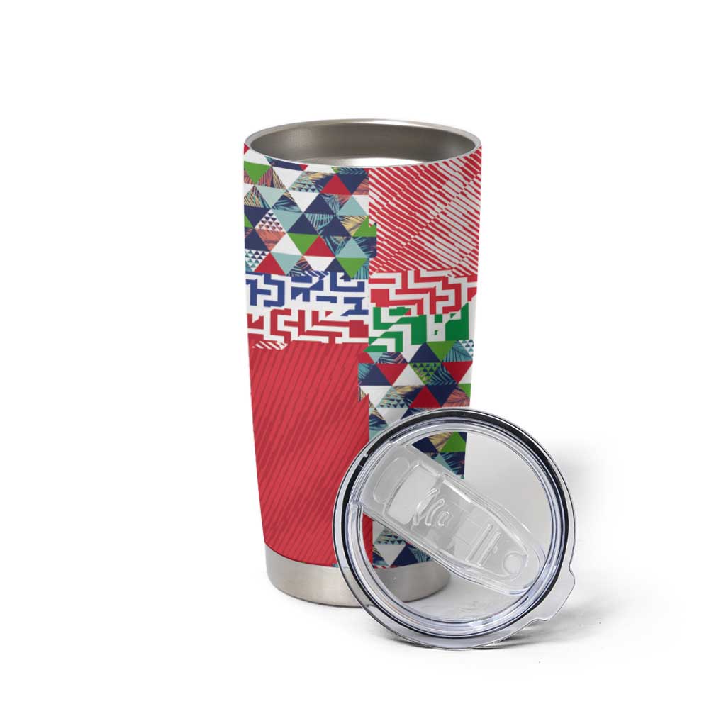 Hawaiian Floral Kakau Tropical Leaves-Sporty Style Tumbler Cup
