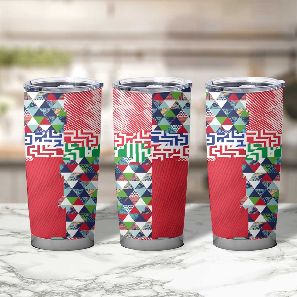 Hawaiian Floral Kakau Tropical Leaves-Sporty Style Tumbler Cup