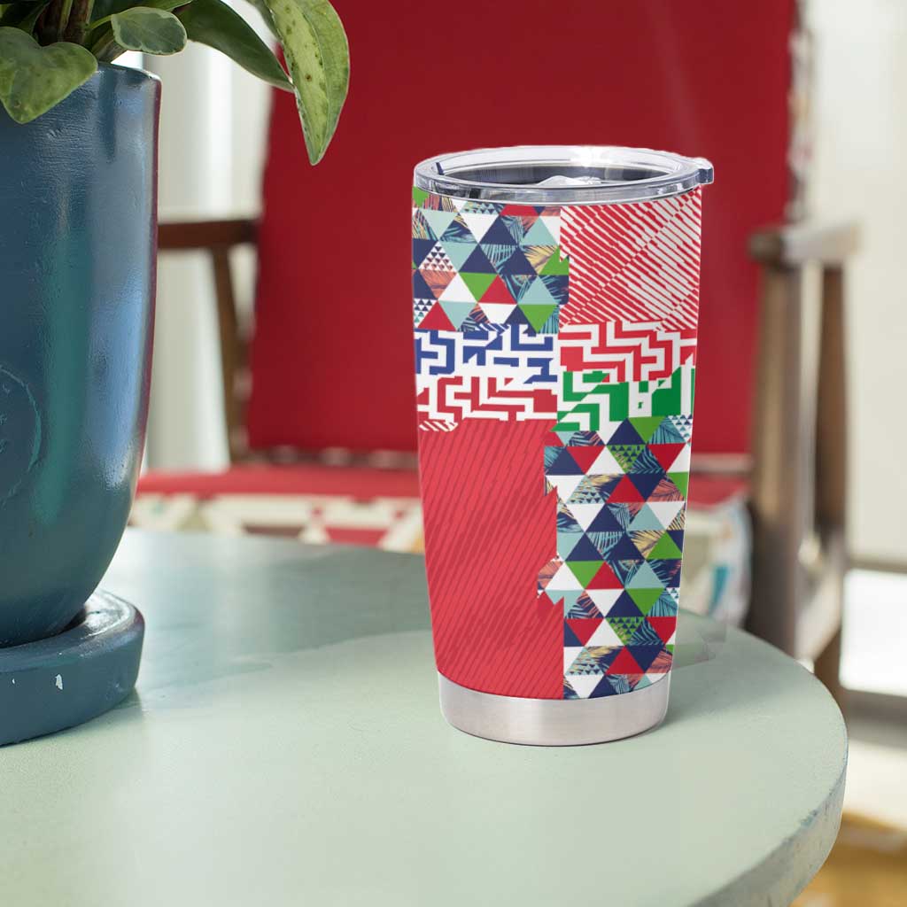 Hawaiian Floral Kakau Tropical Leaves-Sporty Style Tumbler Cup
