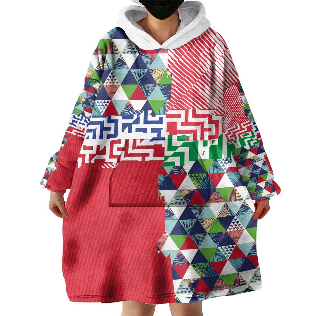 Hawaiian Floral Kakau Tropical Leaves-Sporty Style Wearable Blanket Hoodie LT03 - Polynesian Pride