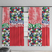 Hawaiian Floral Kakau Tropical Leaves-Sporty Style Window Curtain LT03 With Hooks Art - Polynesian Pride
