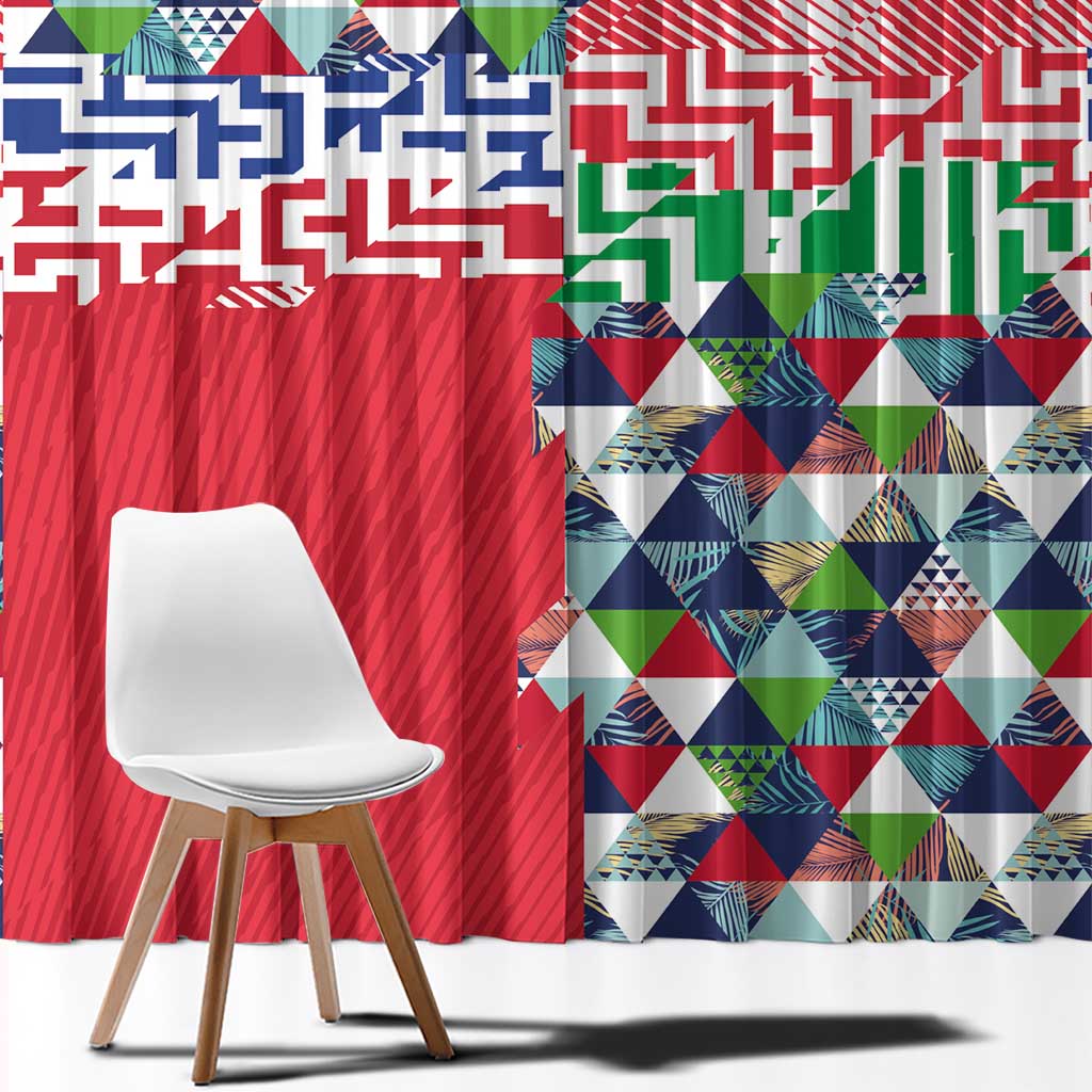 Hawaiian Floral Kakau Tropical Leaves-Sporty Style Window Curtain LT03 - Polynesian Pride