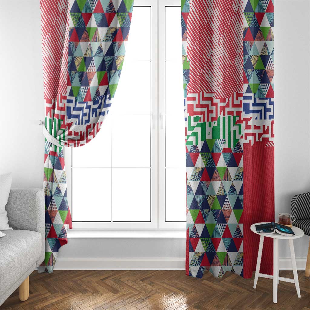 Hawaiian Floral Kakau Tropical Leaves-Sporty Style Window Curtain LT03 - Polynesian Pride