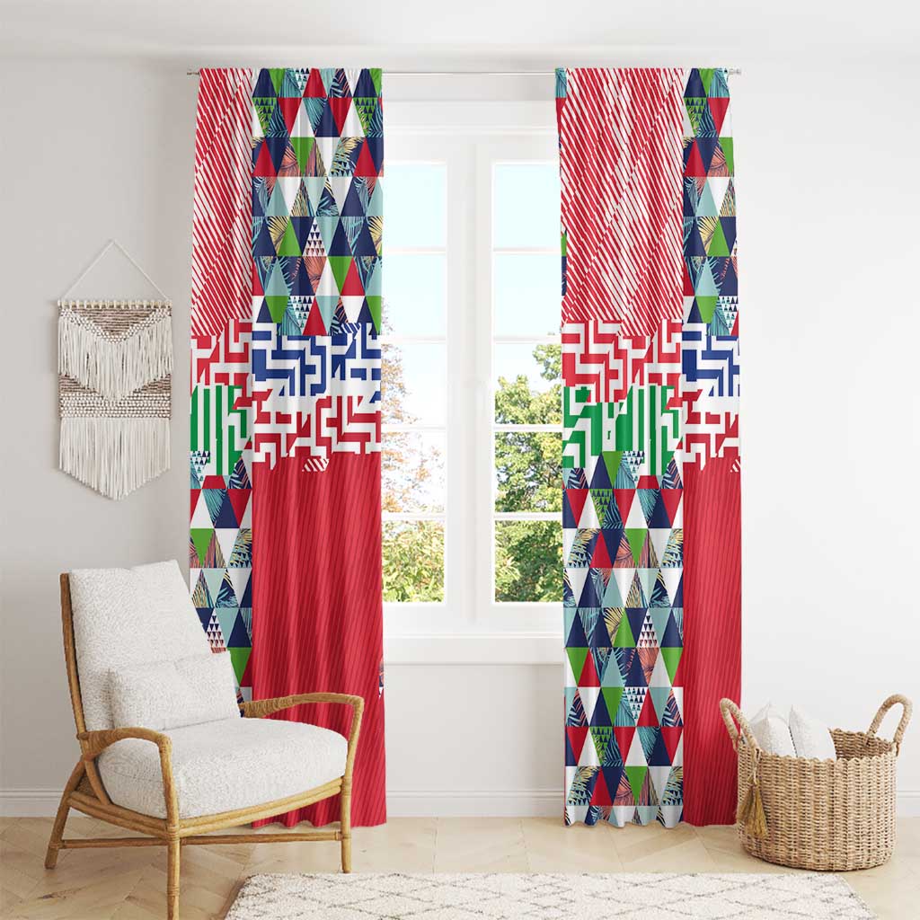 Hawaiian Floral Kakau Tropical Leaves-Sporty Style Window Curtain LT03 - Polynesian Pride