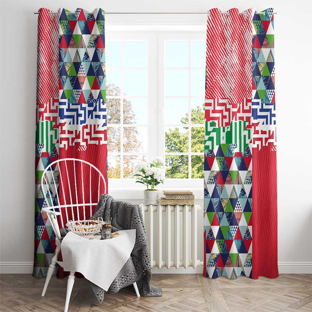 Hawaiian Floral Kakau Tropical Leaves-Sporty Style Window Curtain LT03 - Polynesian Pride