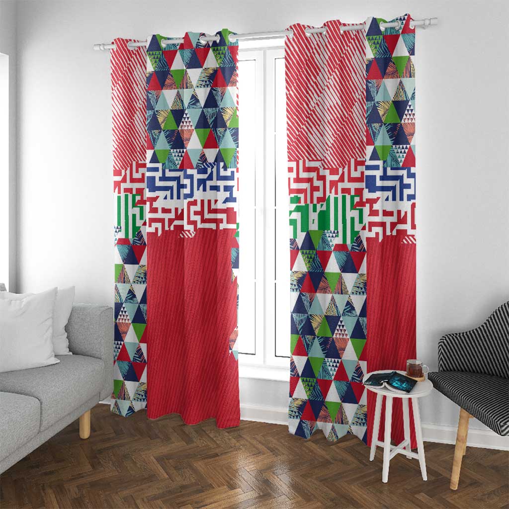 Hawaiian Floral Kakau Tropical Leaves-Sporty Style Window Curtain LT03 With Grommets Art - Polynesian Pride