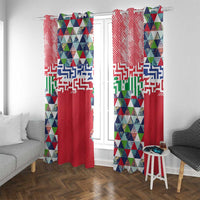 Hawaiian Floral Kakau Tropical Leaves-Sporty Style Window Curtain LT03 With Grommets Art - Polynesian Pride