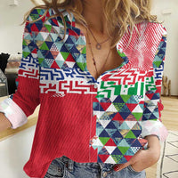 Hawaiian Floral Kakau Tropical Leaves-Sporty Style Women Casual Shirt LT03 Female Art - Polynesian Pride