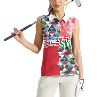 Hawaiian Floral Kakau Tropical Leaves-Sporty Style Women Sleeveless Polo Shirt LT03 - Polynesian Pride