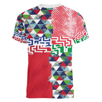 Hawaiian Floral Kakau Tropical Leaves-Sporty Style Women V-Neck T-Shirt LT03 - Polynesian Pride