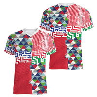 Hawaiian Floral Kakau Tropical Leaves-Sporty Style Women V-Neck T-Shirt LT03 - Polynesian Pride