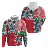 Hawaiian Floral Kakau Tropical Leaves-Sporty Style Zip Hoodie LT03 - Polynesian Pride