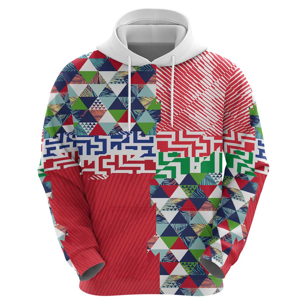 Hawaiian Floral Kakau Tropical Leaves-Sporty Style Zip Hoodie LT03 - Polynesian Pride