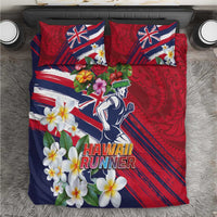 Hawaii Runner-Kakau Art with Lei and Plumeria Bedding Set LT03 Red-Blue - Polynesian Pride