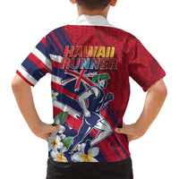 Hawaii Runner-Kakau Art with Lei and Plumeria Family Matching Off The Shoulder Long Sleeve Dress and Hawaiian Shirt LT03 - Polynesian Pride
