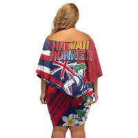 Hawaii Runner-Kakau Art with Lei and Plumeria Family Matching Off Shoulder Short Dress and Hawaiian Shirt LT03 - Polynesian Pride
