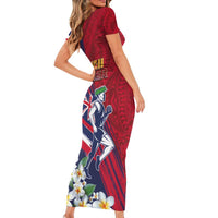 Hawaii Runner-Kakau Art with Lei and Plumeria Family Matching Short Sleeve Bodycon Dress and Hawaiian Shirt LT03 - Polynesian Pride