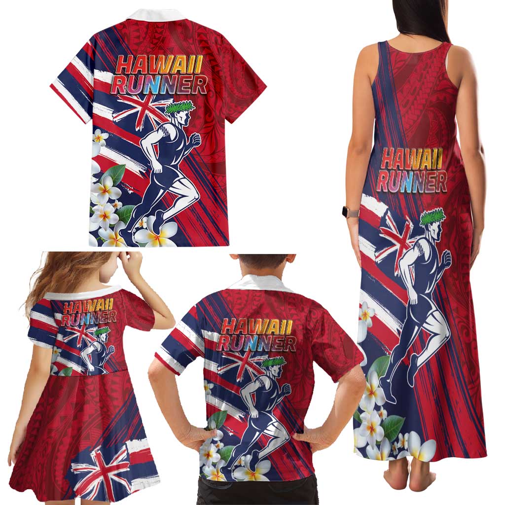 Hawaii Runner-Kakau Art with Lei and Plumeria Family Matching Tank Maxi Dress and Hawaiian Shirt LT03 - Polynesian Pride