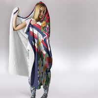 Hawaii Runner-Kakau Art with Lei and Plumeria Hooded Blanket