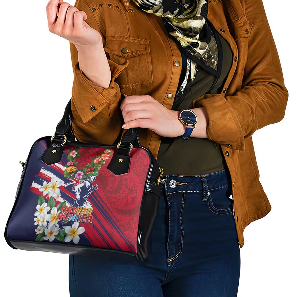 Hawaii Runner-Kakau Art with Lei and Plumeria Shoulder Handbag