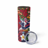 Hawaii Runner-Kakau Art with Lei and Plumeria Skinny Tumbler LT03 - Polynesian Pride