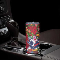 Hawaii Runner-Kakau Art with Lei and Plumeria Skinny Tumbler LT03 - Polynesian Pride