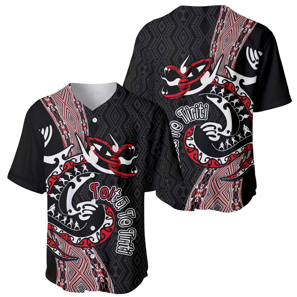 Aotearoa Toitu Te Tiriti Taniko Baseball Jersey Maori Taniwha Haka - Honour the Treaty LT03 - Polynesian Pride