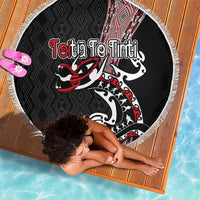Aotearoa Toitu Te Tiriti Taniko Beach Blanket Maori Taniwha Haka - Honour the Treaty LT03 - Polynesian Pride
