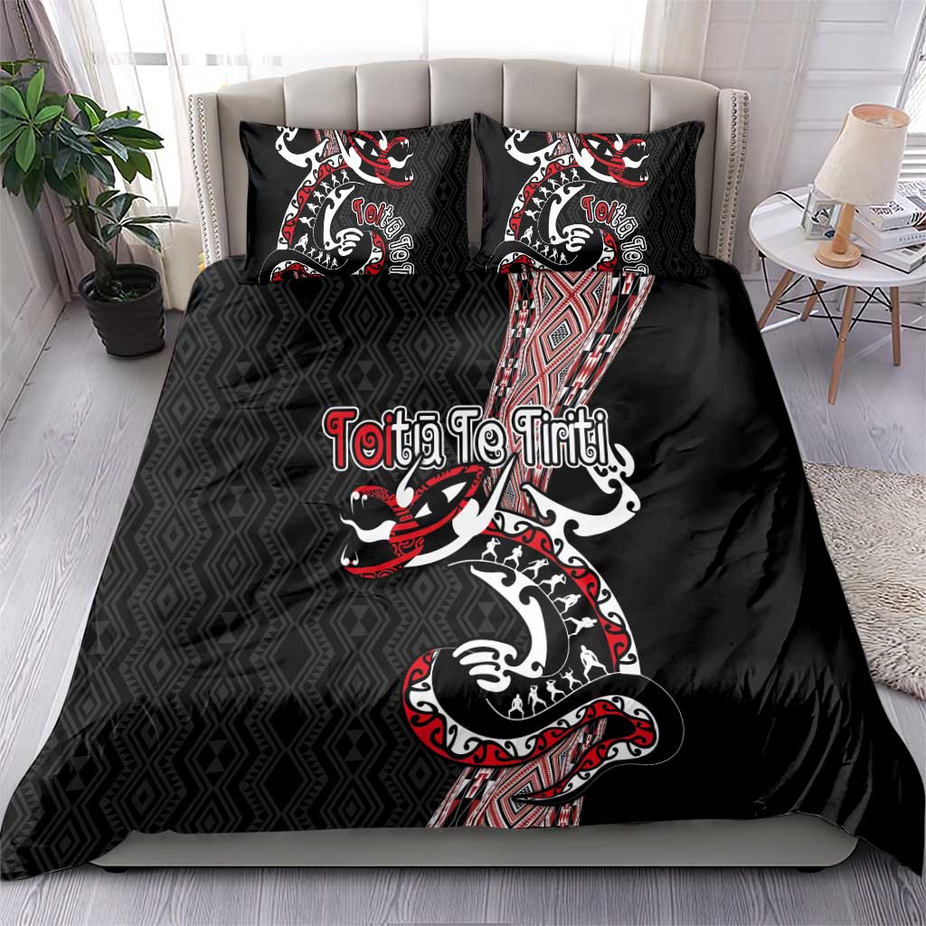 Aotearoa Toitu Te Tiriti Taniko Bedding Set Maori Taniwha Haka - Honour the Treaty LT03 - Polynesian Pride