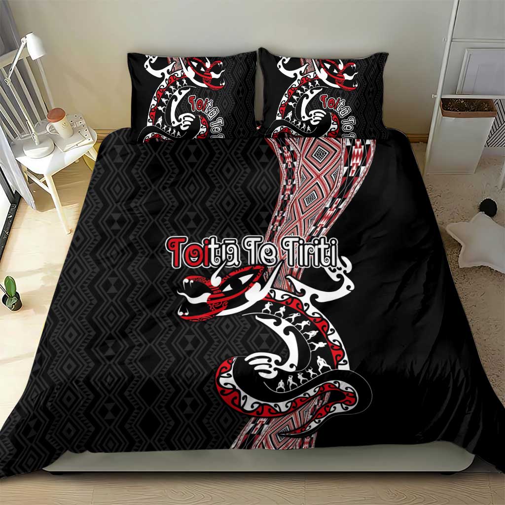 Aotearoa Toitu Te Tiriti Taniko Bedding Set Maori Taniwha Haka - Honour the Treaty LT03 - Polynesian Pride