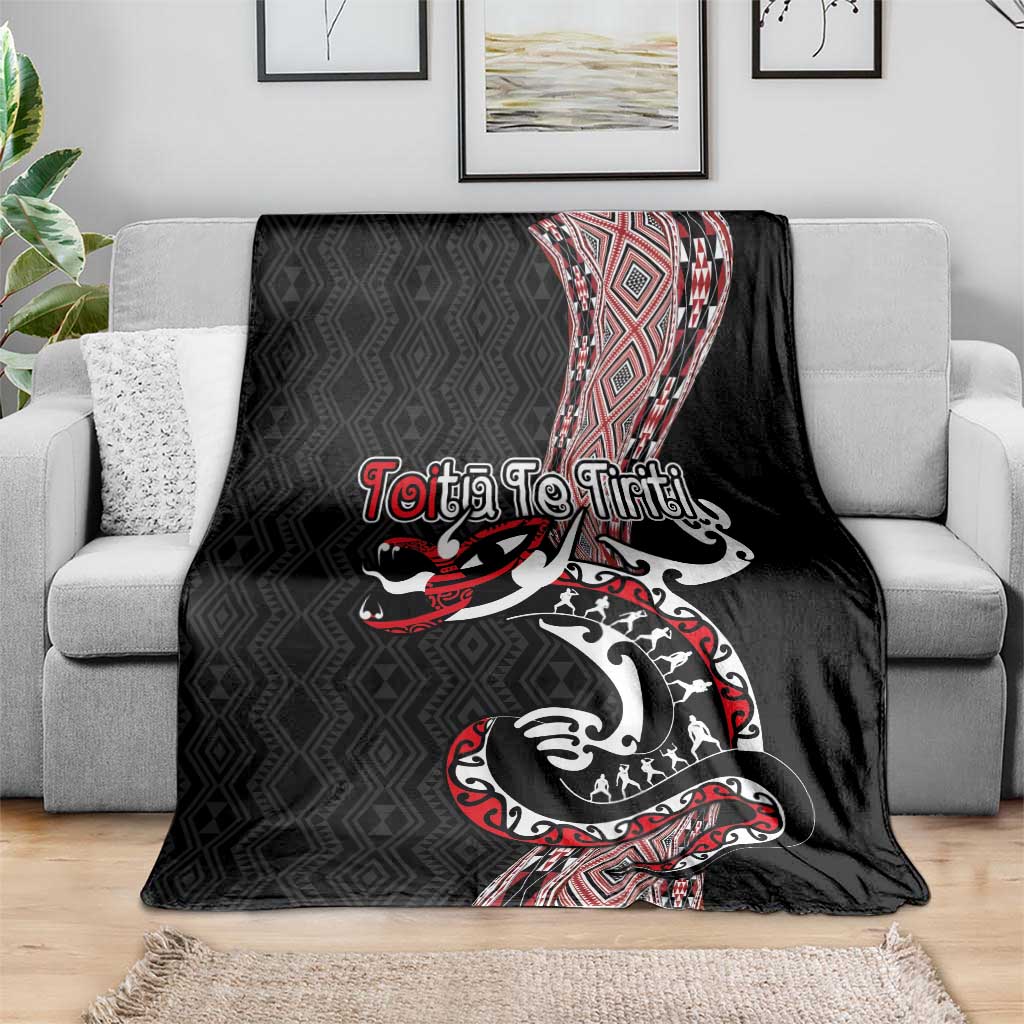 Aotearoa Toitu Te Tiriti Taniko Blanket Maori Taniwha Haka - Honour the Treaty LT03 - Polynesian Pride