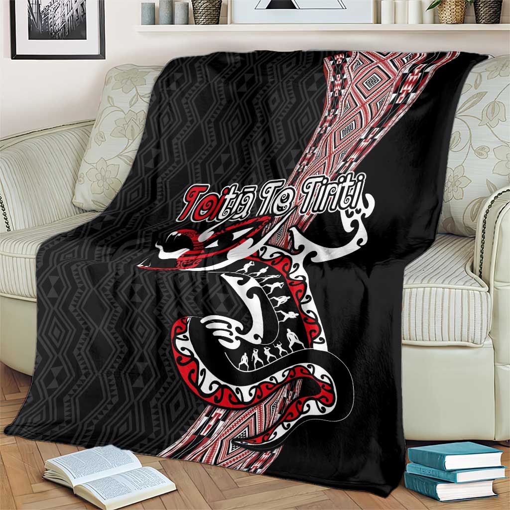 Aotearoa Toitu Te Tiriti Taniko Blanket Maori Taniwha Haka - Honour the Treaty LT03 - Polynesian Pride