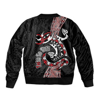 Aotearoa Toitu Te Tiriti Taniko Bomber Jacket Maori Taniwha Haka - Honour the Treaty LT03 - Polynesian Pride