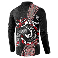 Aotearoa Toitu Te Tiriti Taniko Button Sweatshirt Maori Taniwha Haka - Honour the Treaty LT03 - Polynesian Pride