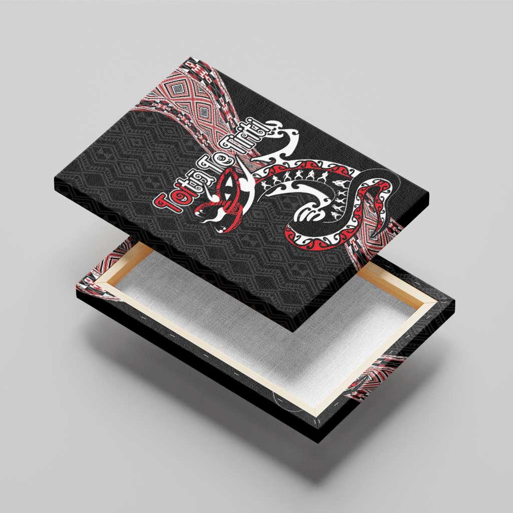 Aotearoa Toitu Te Tiriti Taniko Canvas Wall Art Maori Taniwha Haka - Honour the Treaty LT03 - Polynesian Pride