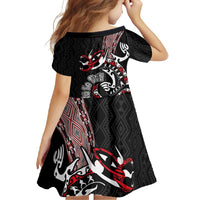 Aotearoa Toitu Te Tiriti Taniko Family Matching Off Shoulder Maxi Dress and Hawaiian Shirt Maori Taniwha Haka - Honour the Treaty LT03 - Polynesian Pride