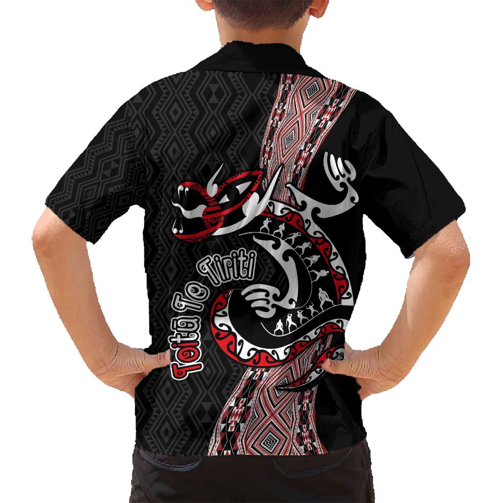 Aotearoa Toitu Te Tiriti Taniko Family Matching Summer Maxi Dress and Hawaiian Shirt Maori Taniwha Haka - Honour the Treaty LT03 - Polynesian Pride