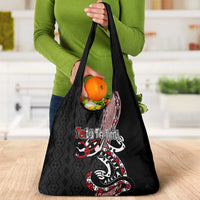 Aotearoa Toitu Te Tiriti Taniko Grocery Bag Maori Taniwha Haka - Honour the Treaty LT03 - Polynesian Pride