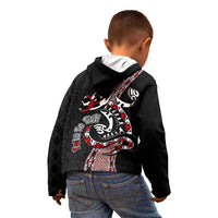Aotearoa Toitu Te Tiriti Taniko Kid Hoodie Maori Taniwha Haka - Honour the Treaty LT03 - Polynesian Pride