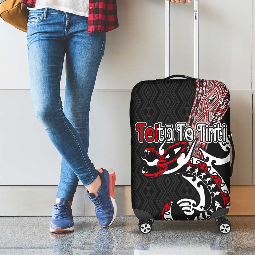 Aotearoa Toitu Te Tiriti Taniko Luggage Cover Maori Taniwha Haka - Honour the Treaty LT03 - Polynesian Pride