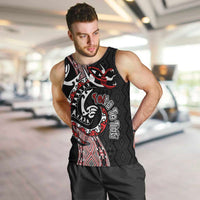 Aotearoa Toitu Te Tiriti Taniko Men Tank Top Maori Taniwha Haka - Honour the Treaty LT03 Black - Polynesian Pride