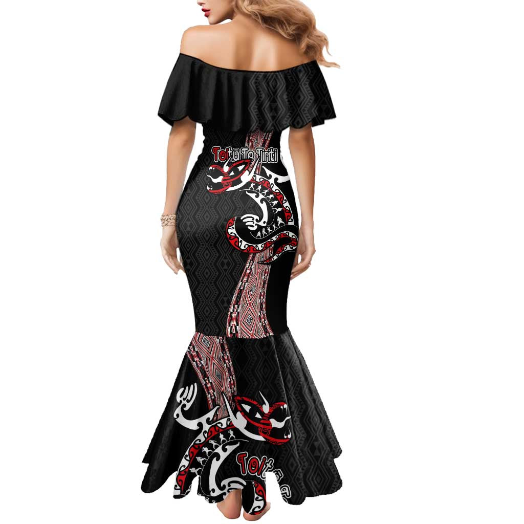 Aotearoa Toitu Te Tiriti Taniko Mermaid Dress Maori Taniwha Haka - Honour the Treaty LT03 - Polynesian Pride