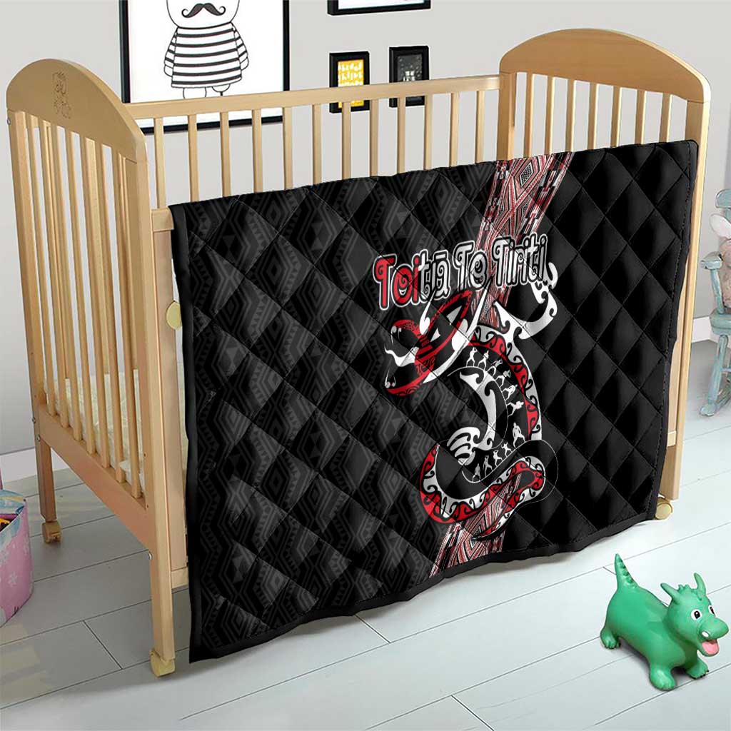 Aotearoa Toitu Te Tiriti Taniko Quilt Maori Taniwha Haka - Honour the Treaty LT03 - Polynesian Pride