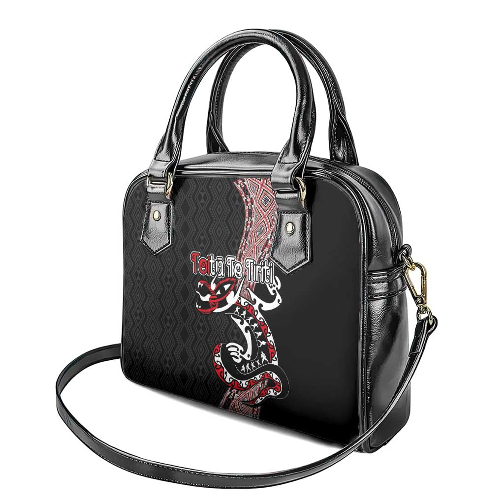 Aotearoa Toitu Te Tiriti Taniko Shoulder Handbag Maori Taniwha Haka - Honour the Treaty LT03 - Polynesian Pride