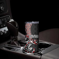 Aotearoa Toitu Te Tiriti Taniko Skinny Tumbler Maori Taniwha Haka - Honour the Treaty LT03 - Polynesian Pride