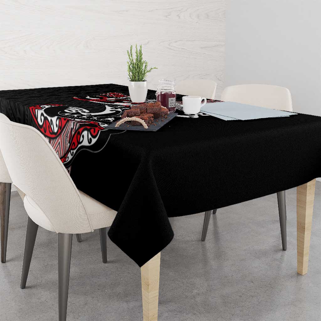 Aotearoa Toitu Te Tiriti Taniko Tablecloth Maori Taniwha Haka - Honour the Treaty LT03 - Polynesian Pride