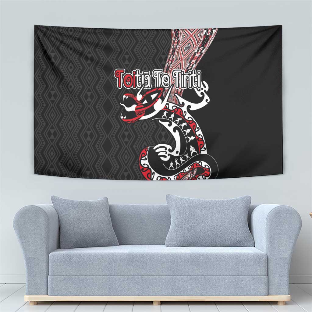 Aotearoa Toitu Te Tiriti Taniko Tapestry Maori Taniwha Haka - Honour the Treaty LT03 - Polynesian Pride